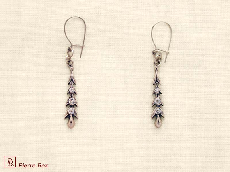 Pierre Bex Art-Deco earrings with rhinestones 45215-02