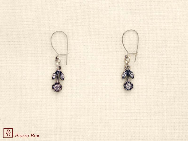 Pierre Bex Art-Deco earrings with rhinestones 45215-04