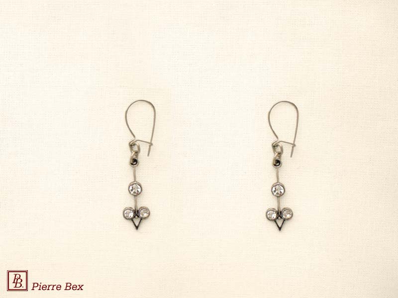 Pierre Bex Art-Deco earrings with rhinestones 45215-08