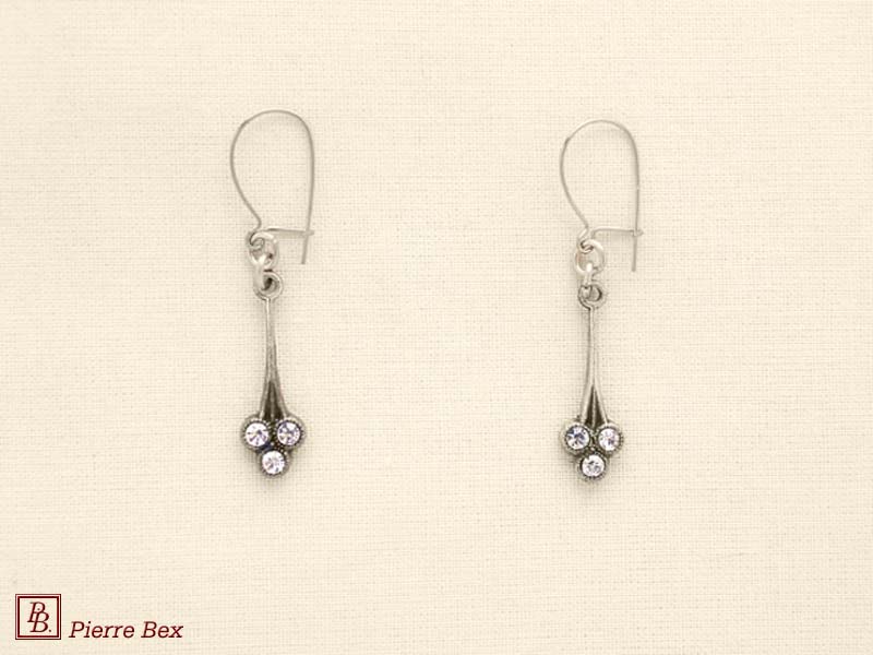 Pierre Bex Art-Deco earrings with rhinestones 45215-10