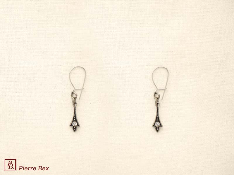 Pierre Bex Art-Deco earrings with rhinestones 45215-11