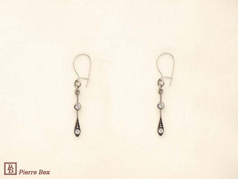 Pierre Bex Art-Deco earrings with rhinestones 45215-12