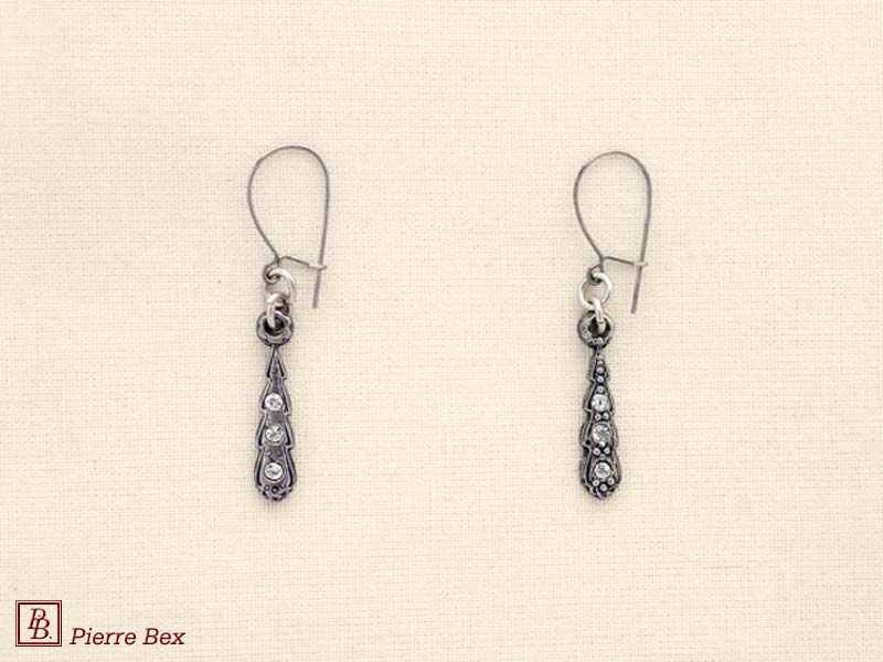 Pierre Bex Art-Deco earrings with rhinestones 45215-17
