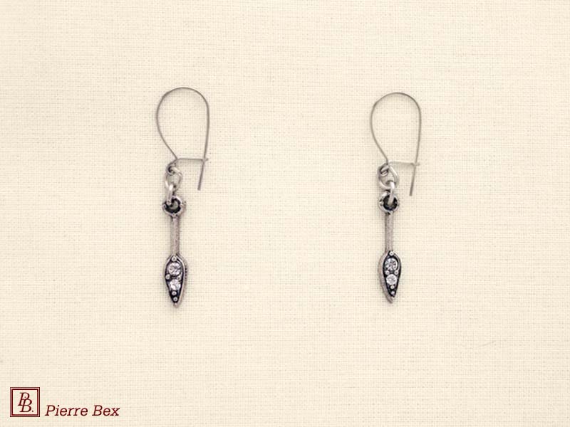 Pierre Bex Art-Deco earrings with rhinestones 45215-20