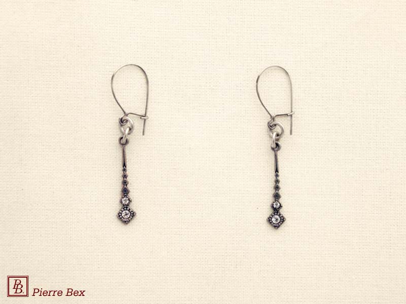 Pierre Bex Art-Deco earrings with rhinestones 45215-28