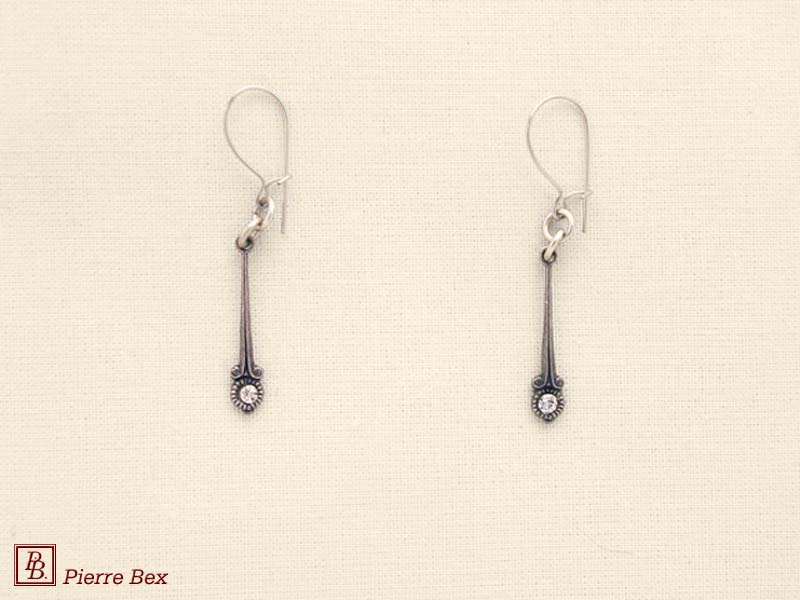 Pierre Bex Art-Deco earrings with rhinestones 45215-29