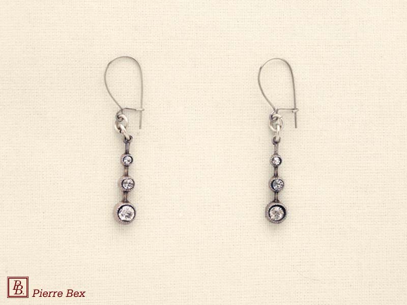 Pierre Bex Art-Deco earrings with rhinestones 45215-30