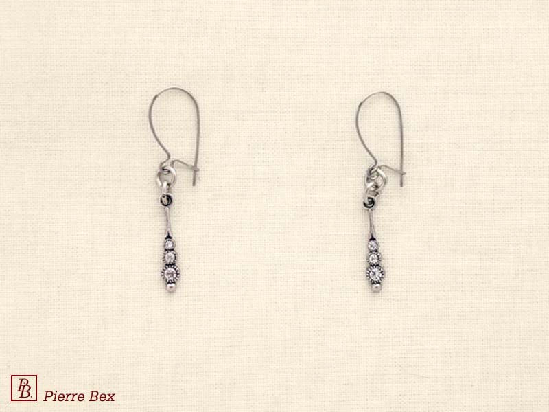 Pierre Bex Art-Deco earrings with rhinestones 45215-32