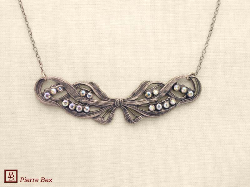 Pierre Bex Art-Deco necklace with rhinestones 45324-05