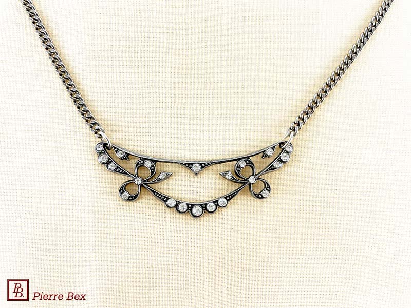 Pierre Bex Art-Deco necklace with rhinestones 45324-11