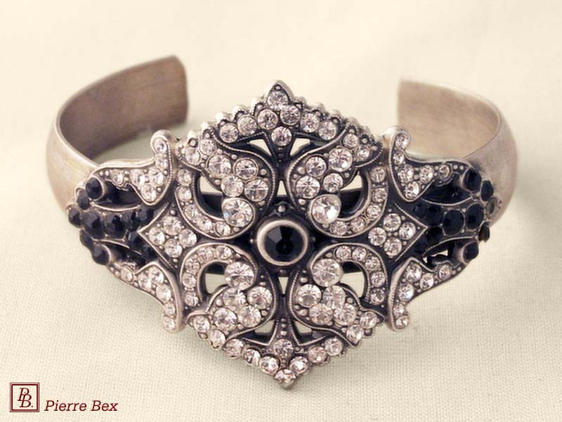 Pierre Bex Art-Deco bracelet with rhinestones 45452-08