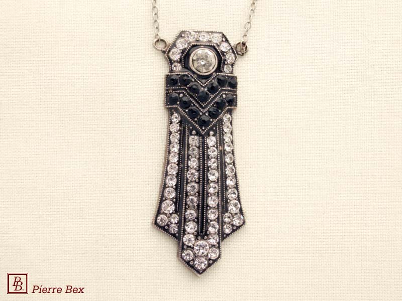 Pierre Bex Art-Deco necklace with rhinestones 45534-11