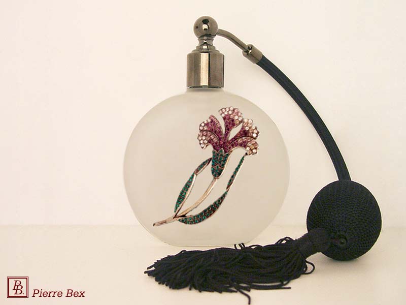 Pierre Bex Art-Deco Parfümzerstäuber mit Straß Blume 46089-03