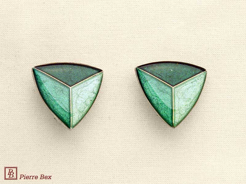 Pierre Bex Art-Deco enamel earclips 48185-06