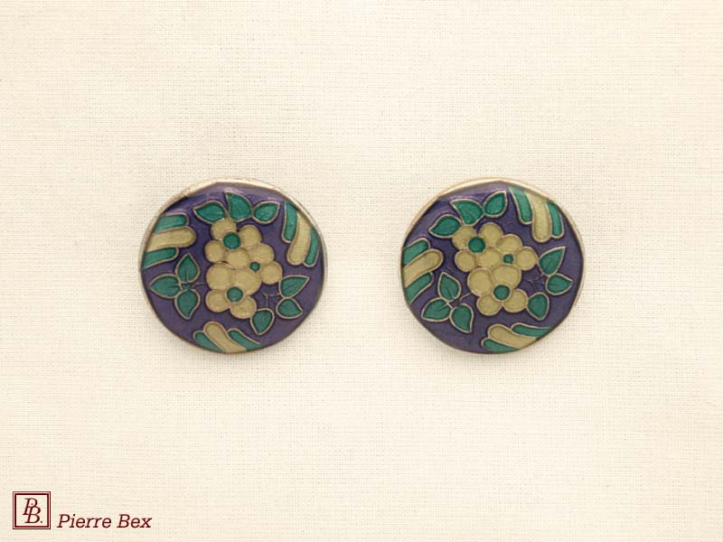 Pierre Bex Art-Deco enamel earclips 48185-09